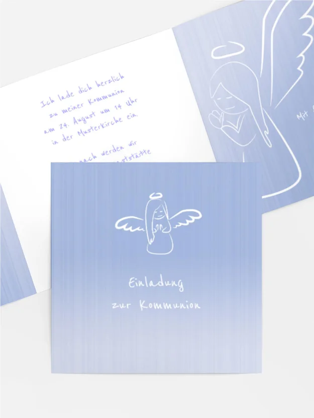 Einladungskarte Kommunion_Angel Einladungskarte Kommunion_Angel