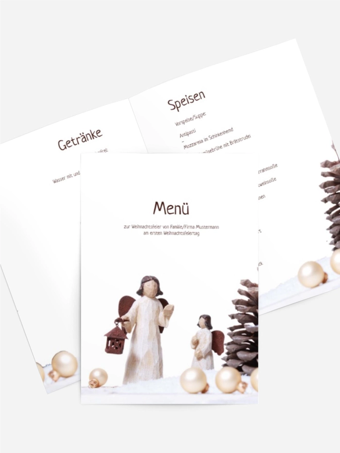 Weihnachtsmenükarte Weihnachtsengel