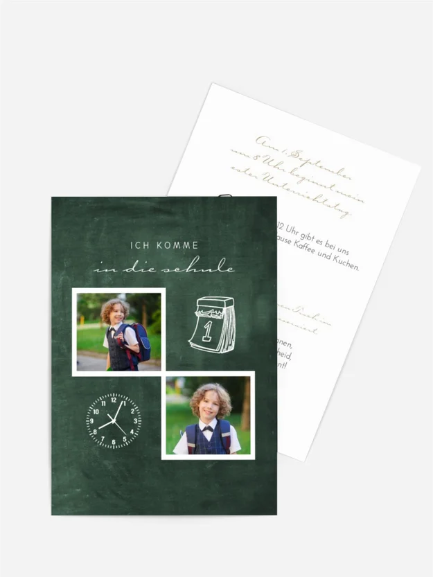 Einladungskarte Einschulung Stundenplan