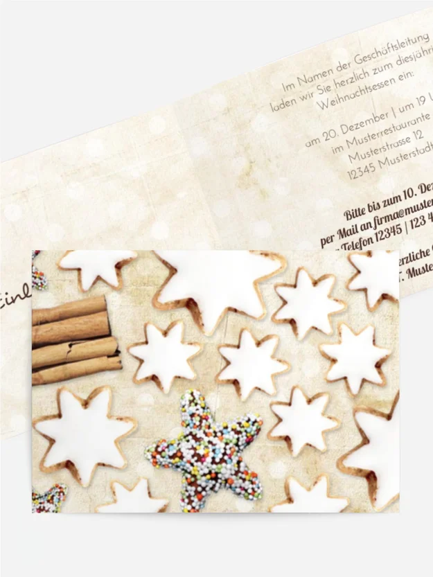 Weihnachts Einladungskarte geschäftlich Plätzchentisch