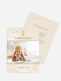 Einladungskarte Kommunion Goldene Elemente Einladungskarte Kommunion Goldene Elemente
