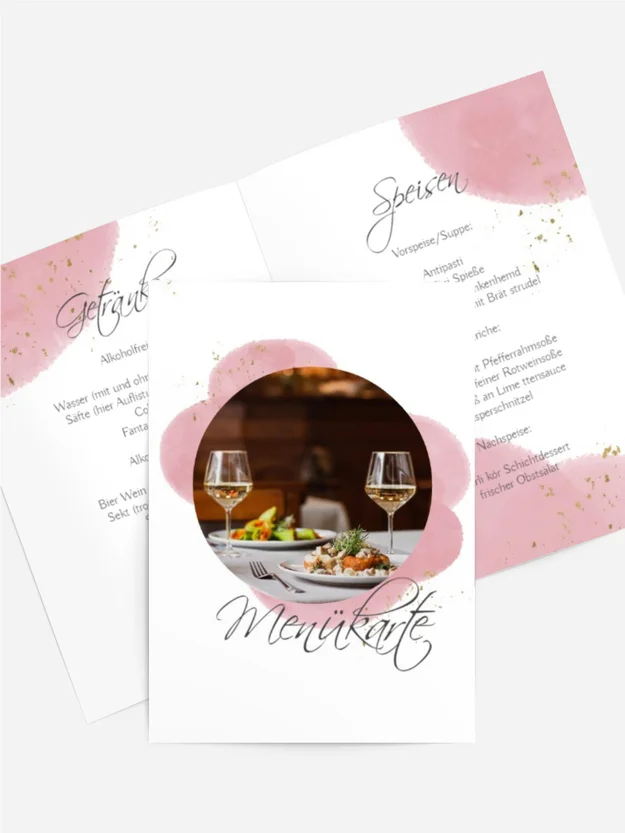 Menükarte Geburtstag Eine freundliche Einladung