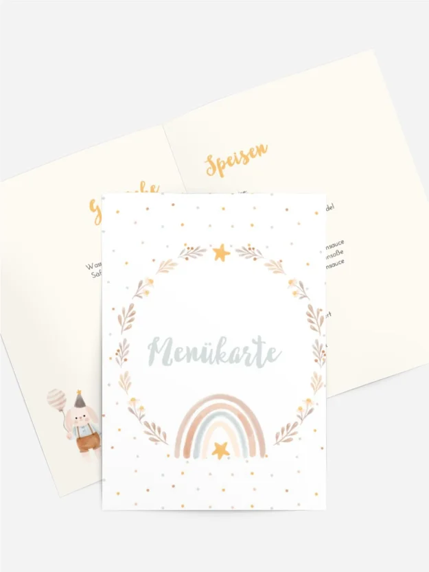 Menükarte Taufe Hasenbälle