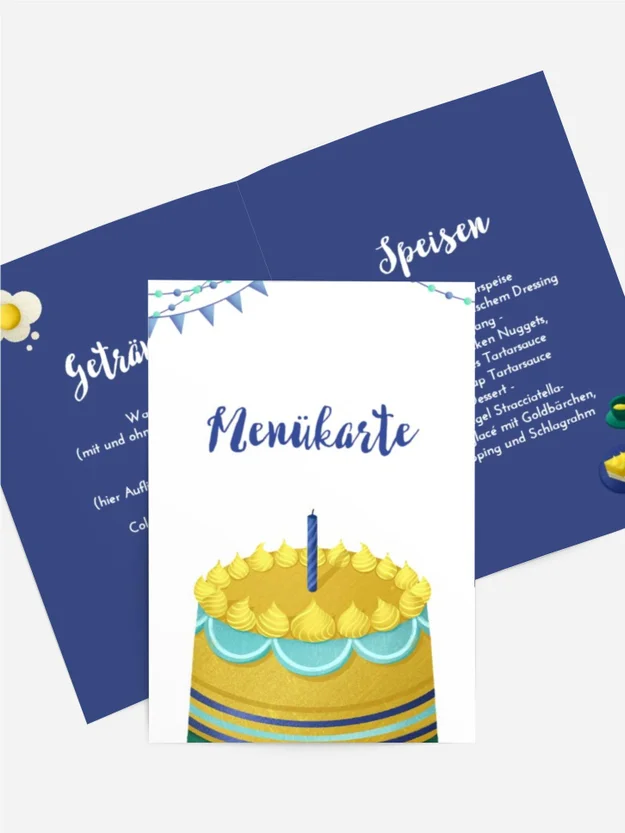 Menükarte Geburtstag Festliches Treffen