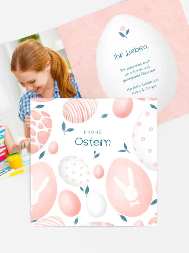 Osterkarte Eierhasen