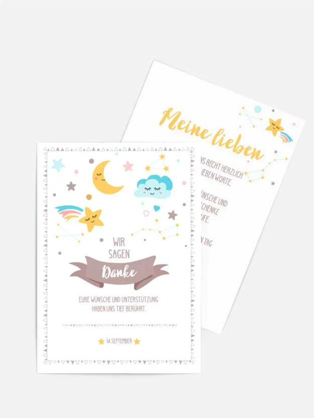 Dankeskarte Taufe Schlafspielzeug Dankeskarte Taufe Schlafspielzeug