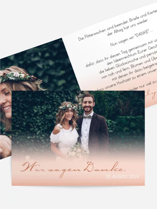 Dankeskarte Hochzeit "Dezent"