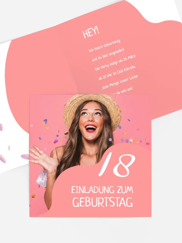 Geburtstagseinladung Pinke Welle