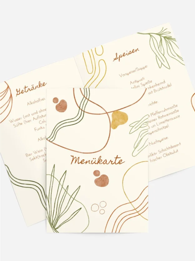 Menükarte Geburtstag Blumenparadies