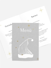 Weihnachtsmenükarte Zipfelmütze