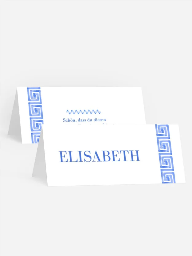 Tischkarte Griechische Verzierung