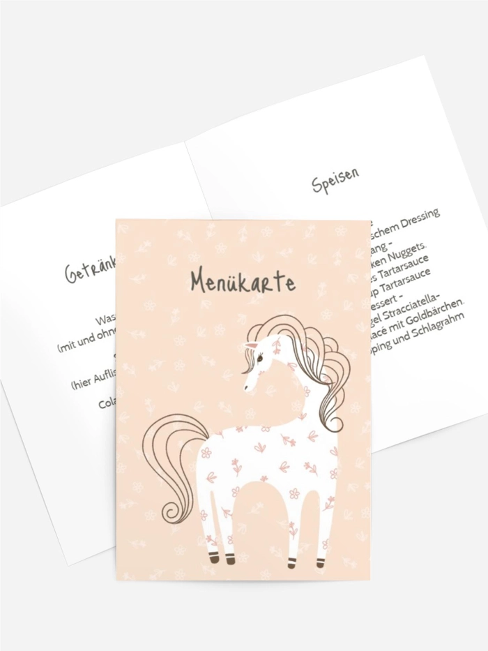 Menükarte Geburtstag abstraktes Pony Menükarte Geburtstag abstraktes Pony