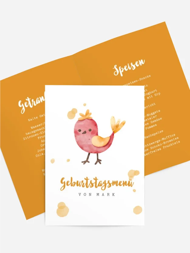 Menükarte Geburtstag Sonnenkreis