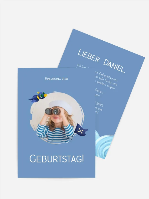 Geburtstagseinladung Junger Kapitän Geburtstagseinladung Junger Kapitän