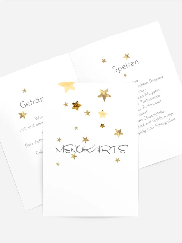 Menükarte Geburtstag zu den Sternen Menükarte Geburtstag zu den Sternen