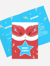 Menükarte Geburtstag Superheld