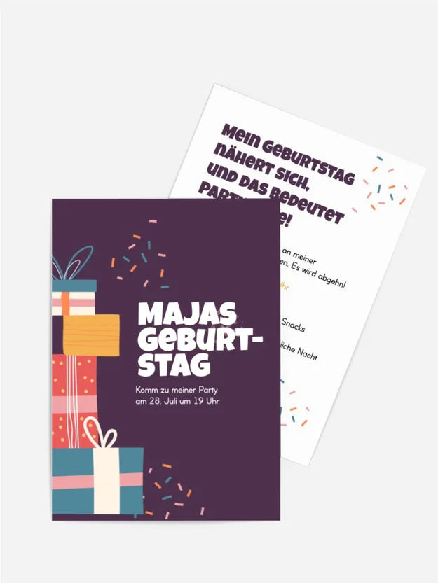 Geburtstagseinladung Menge Geschenke