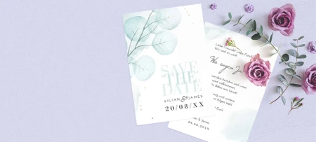 Vorlage fuer Save-the-Date Karte mit Text und Datum