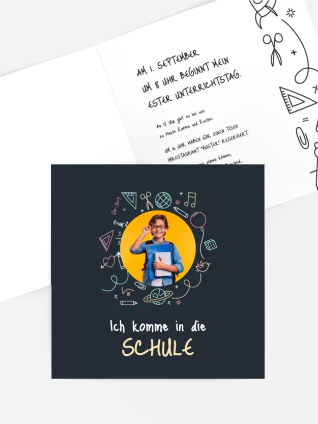Einladungskarte Einschulung Gelber Anfang