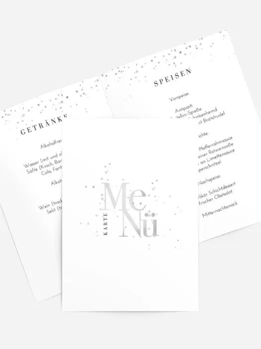Menükarte Taufe Silberimprägnierung