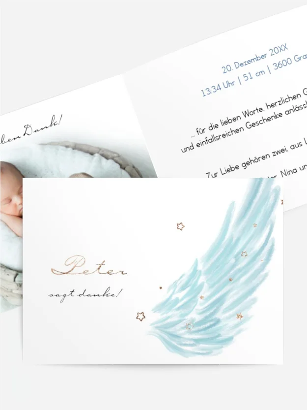 Dankeskarte Geburt - Engelchen Dankeskarte Geburt - Engelchen