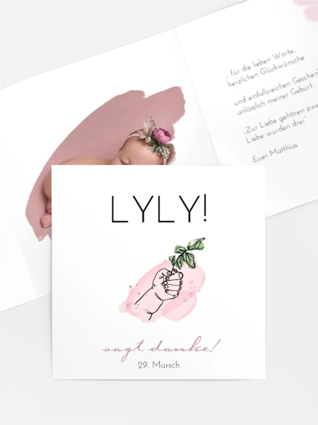 Baby Dankeskarte Neugeboren