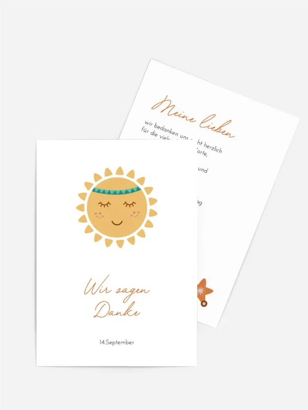 Dankeskarte Taufe Sonnenscheibe Dankeskarte Taufe Sonnenscheibe