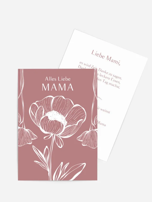 Grußkarte zum Muttertag Große Blumen Grußkarte zum Muttertag Große Blumen