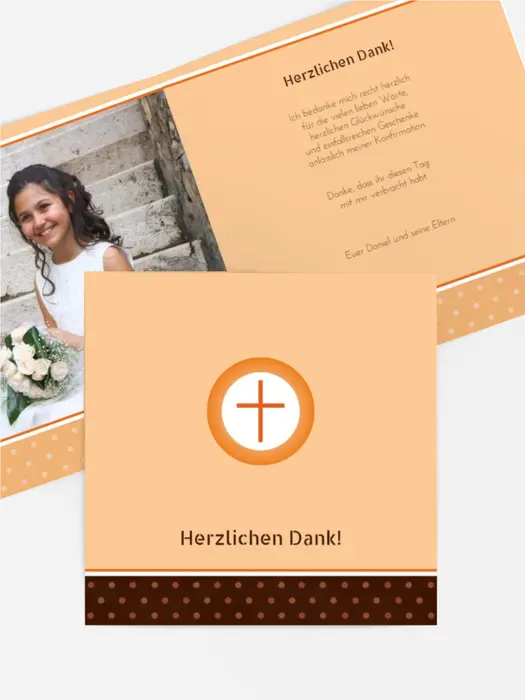 Konfirmation Dankeskarte Kreuzhostie