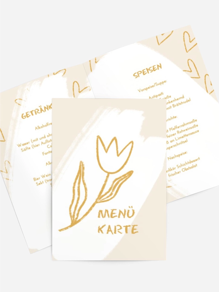 Menükarte Geburtstag Minimalistische Herzen Menükarte Geburtstag Minimalistische Herzen