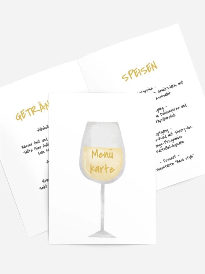 Menükarte Geburtstag Junger Wein