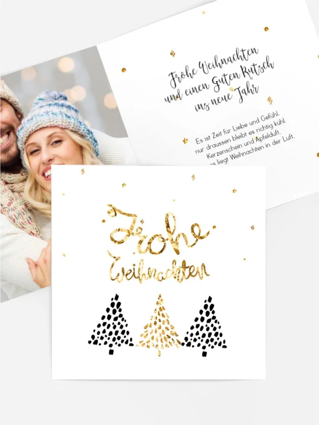 Goldene Weihnachtsbäume