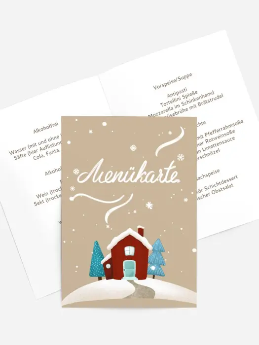 Menükarte Weihnachten Weihnachtshaus