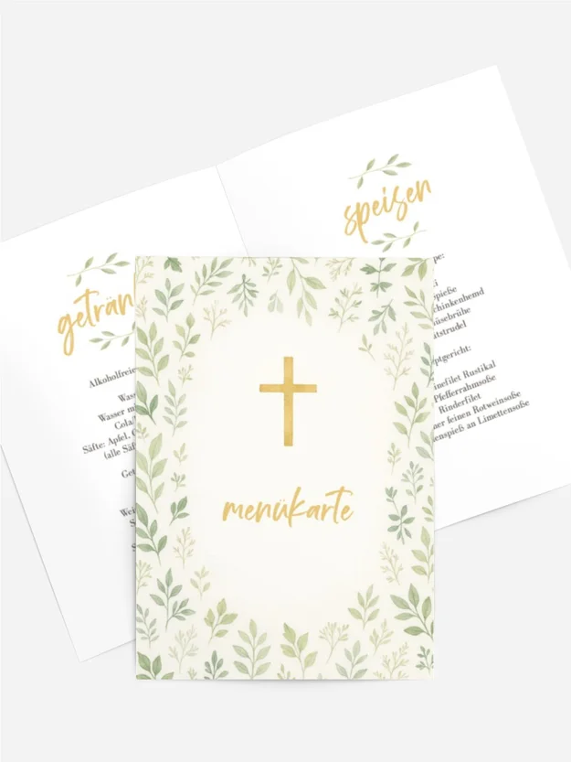 Menükarte Firmung Laubwald