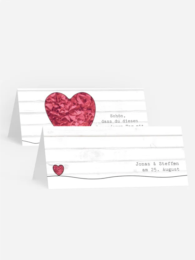 Tischkarte zur Hochzeit Mr+Mr