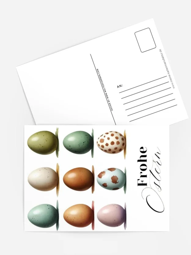 „Osterkarte Pastell-Eier – Elegante Grüße zu Ostern“