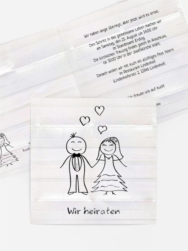 Einladungskarte zur Hochzeit Sweet Love