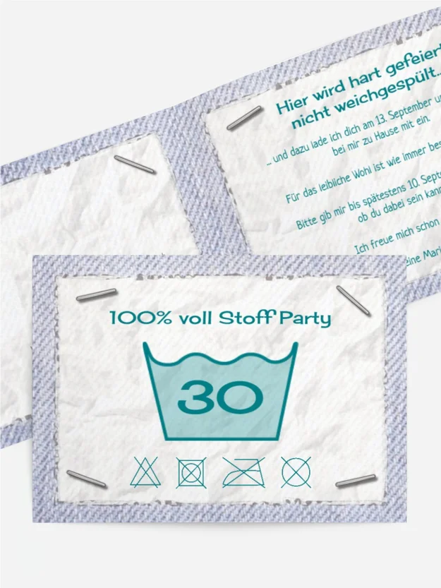 Einladung zum Geburtstag Waschzettel 30 Einladung zum Geburtstag Waschzettel 30