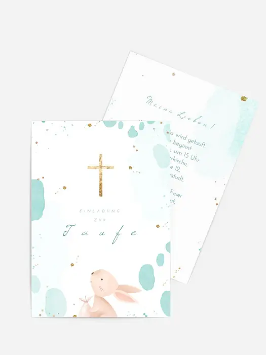 Taufe Einladung Bunny