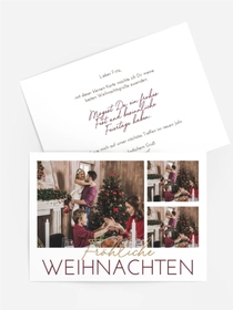 Grußkarte Weihnachten Abend am Kamin