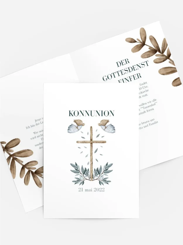 Einladungskarte Kommunion Freiheit und Glaube Einladungskarte Kommunion Freiheit und Glaube