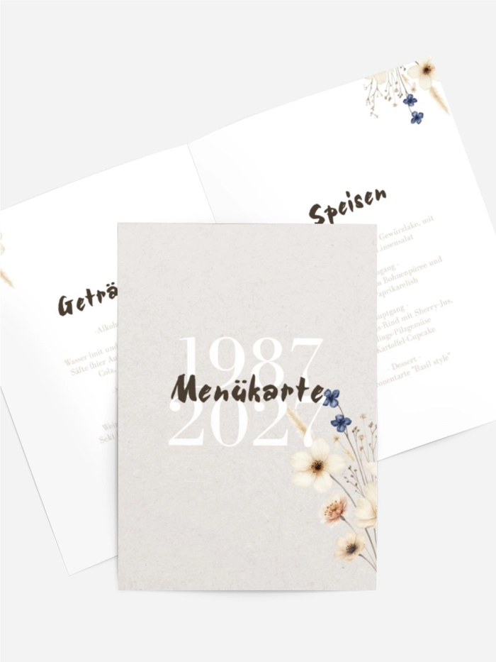 Menükarte Geburtstag Meine Blumen