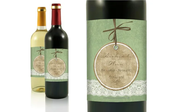 Hochzeit Flaschenetiketten Vintage Lace Hochzeit Flaschenetiketten Vintage Lace