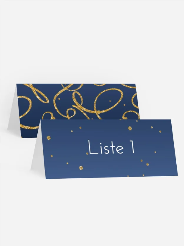 Tischkarte Geburtstag Goldbänder