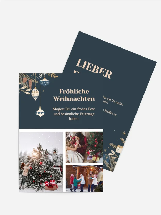 Grußkarte Weihnachten Familienspiele