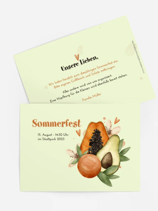 Sommerfest Einladung Fruchtzusammensetzung