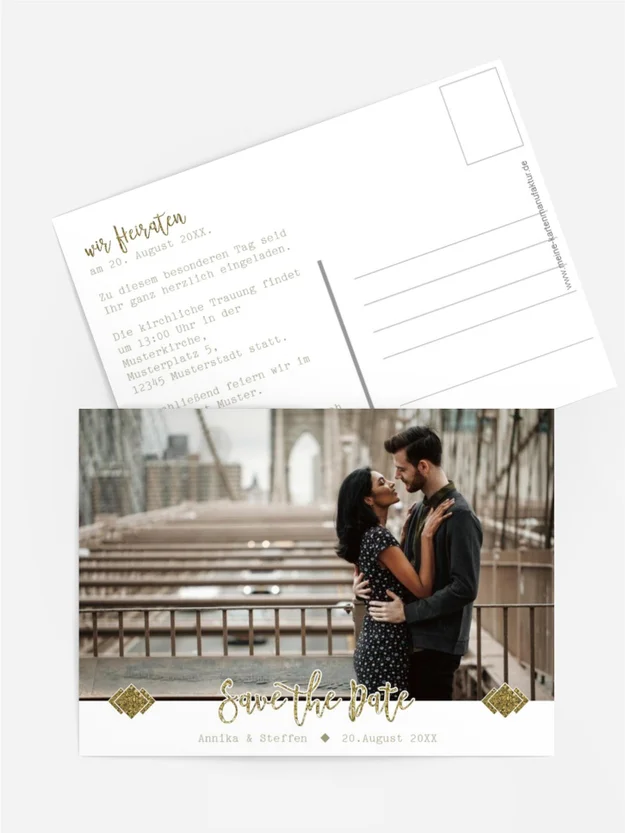 Save the Date Glitzerschrift