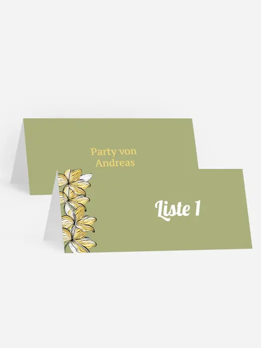 Tischkarte Geburtstag Clematis