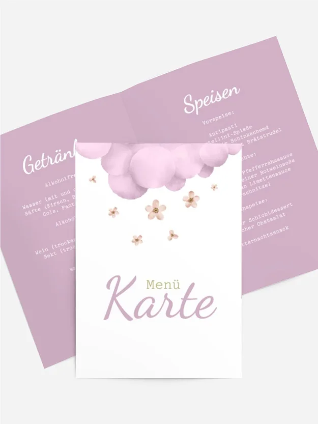 Menükarte Taufe Shorts und ein T-shirt