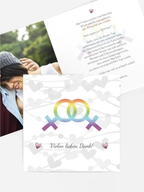Dankeskarte Hochzeit "Im Zeichen der Liebe - Frauen"